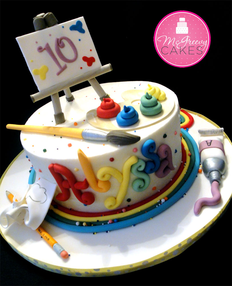 Smooth Buttercream Finish Paint Cake