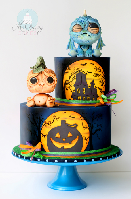 Silhouettes and Ribbons Cake Full View