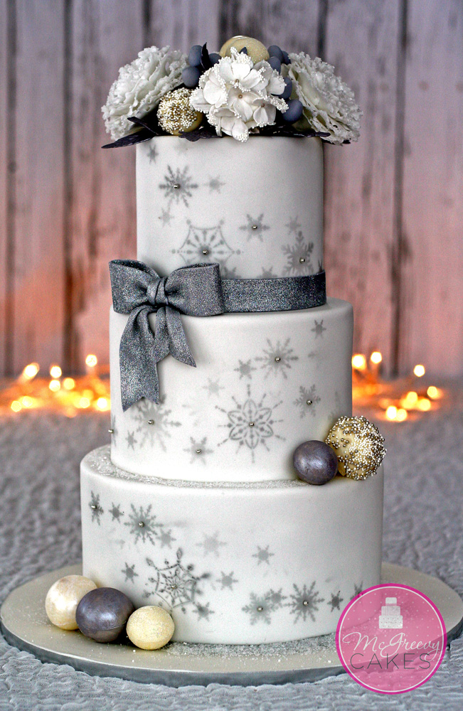 Winter Peony Cake Full View