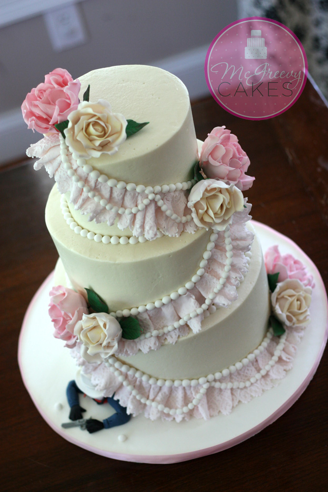 Smooth Buttercream Finish Wedding Cake