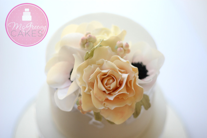 Silver Leaf Cake Top View