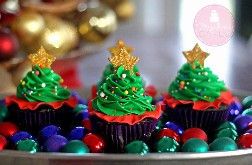 Christmas Tree Cupcakes 1