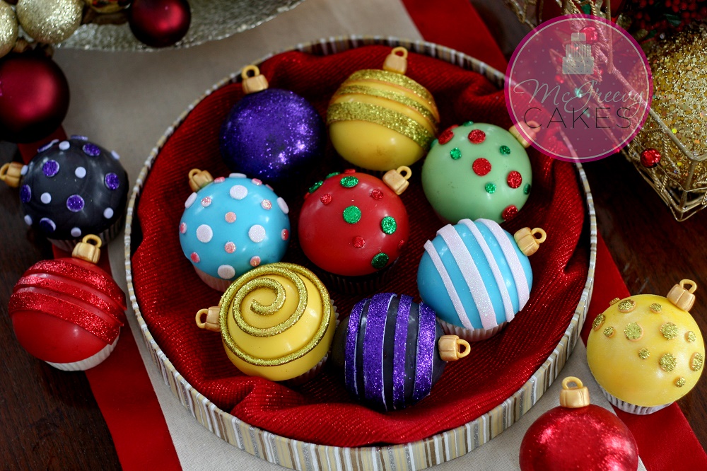 Ornament Cupcakes Top Angle View