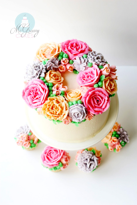 Buttercream Flowers Top View