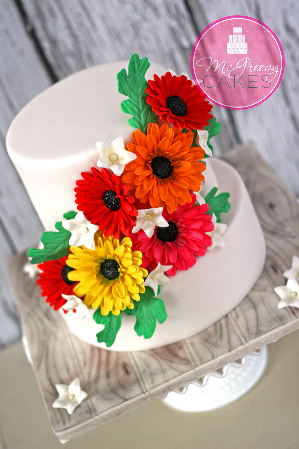 Gumpaste Daisy Angle View