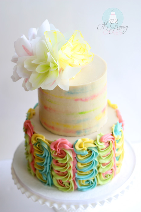 Multi Colored Buttercream Swirl Cake Cakeheads