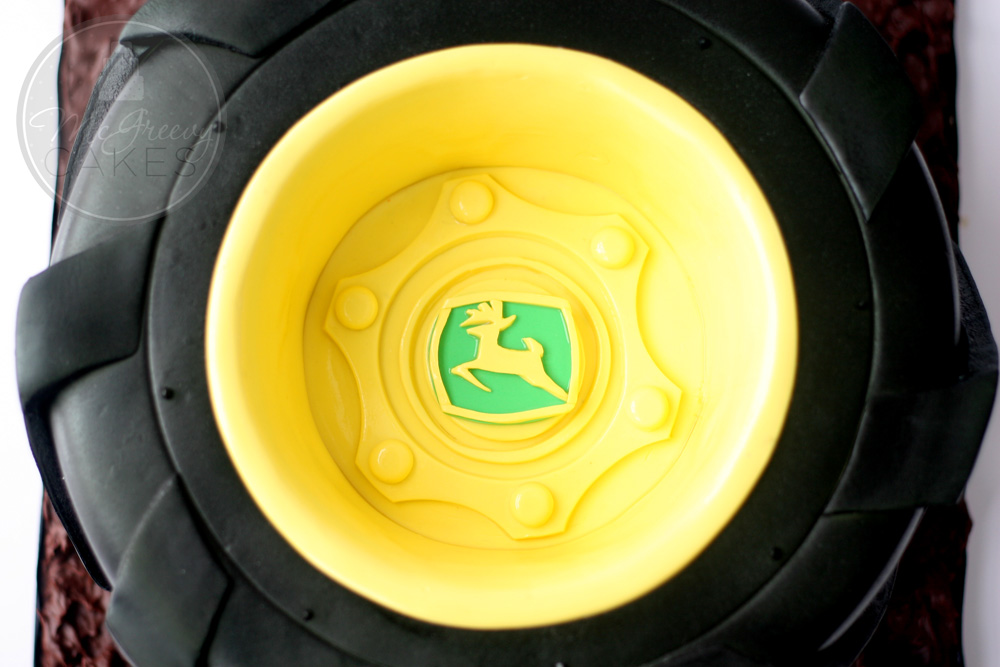 Tractor Tire Cake Top Closes Up View
