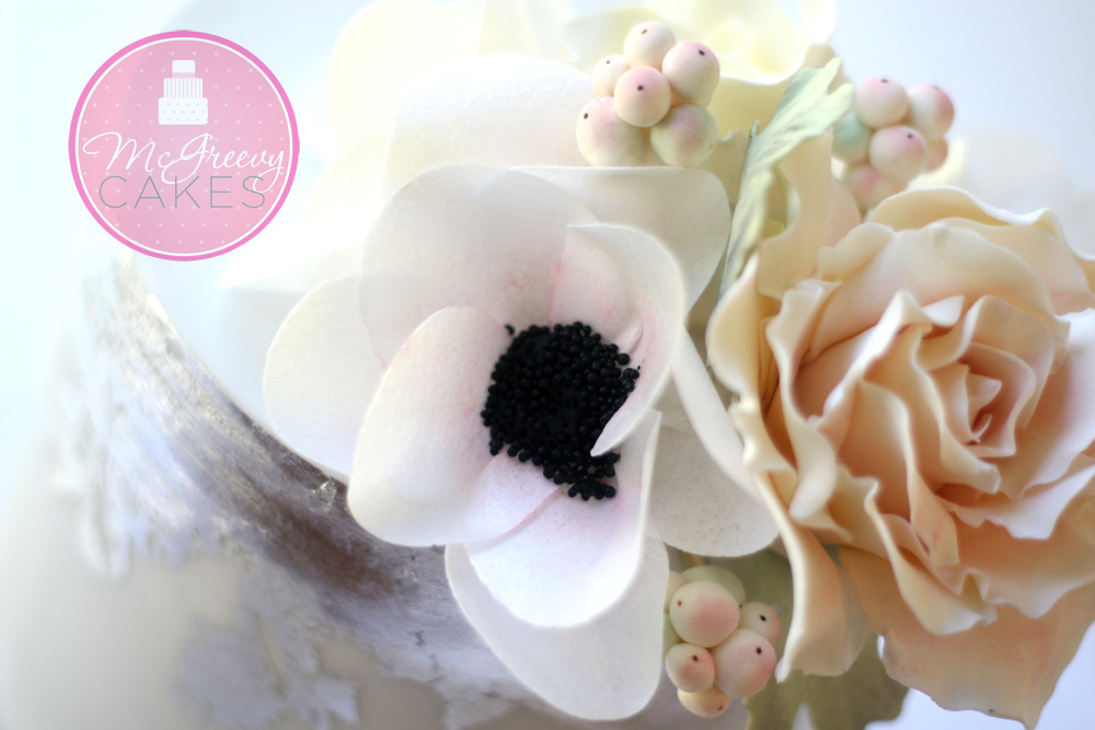 Silver Leaf Cake Flowers
