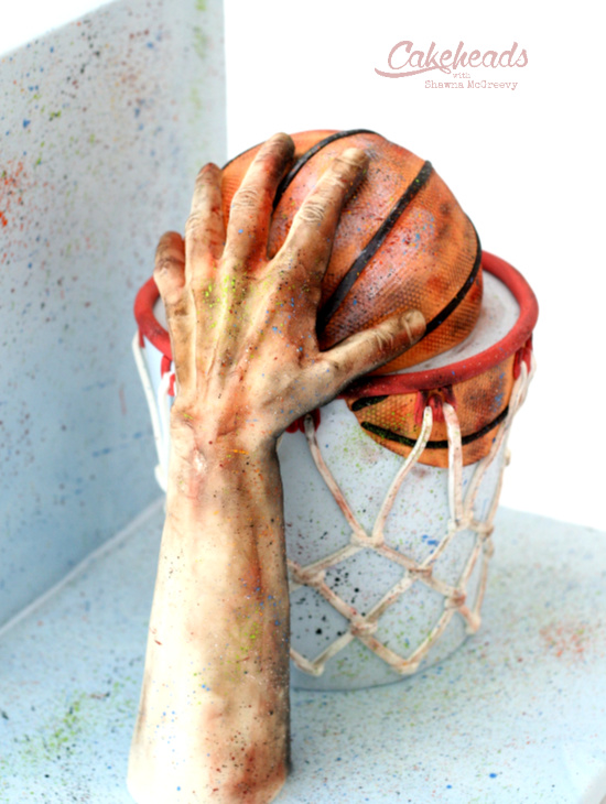 basketball cake arm hand
