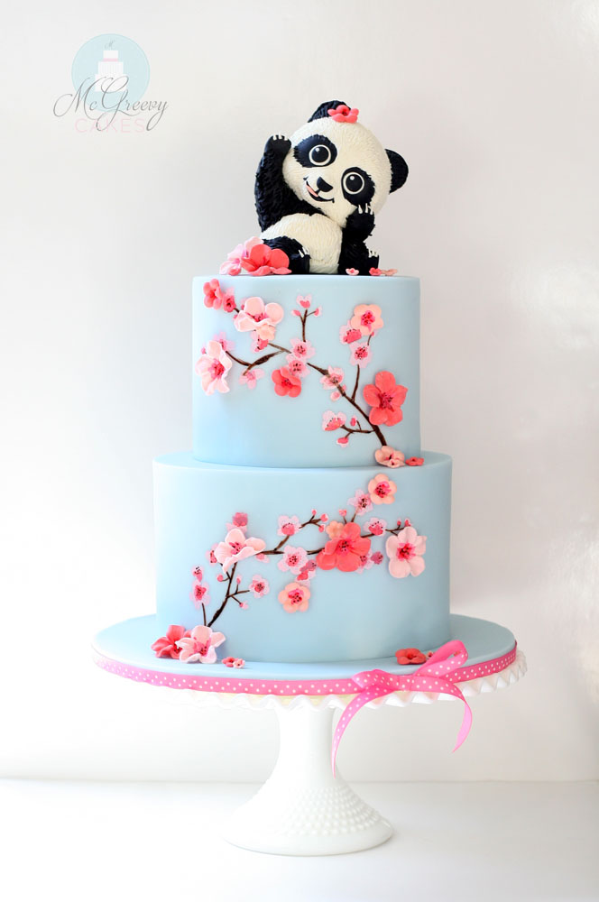 panda and cherry blossoms tall