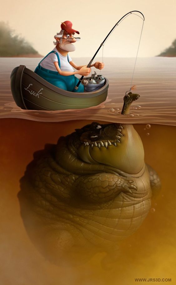 fishing alligator cartoon inspiration