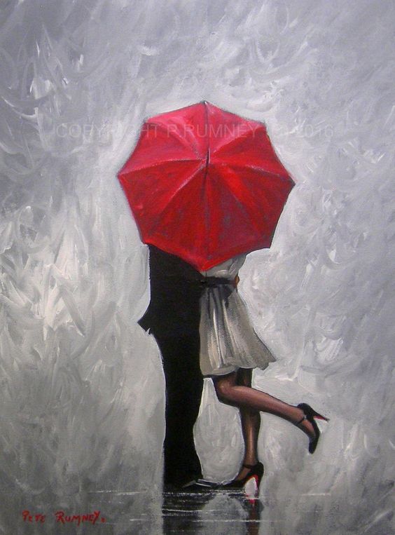 red umbrella couple inspiration