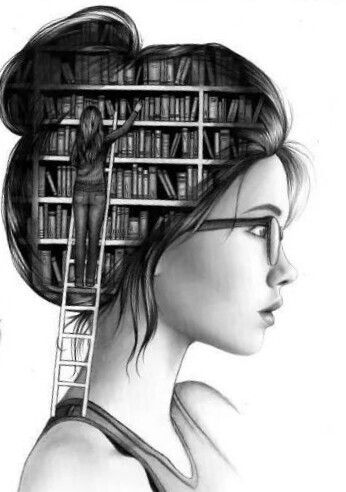 books in head inspir image black and white