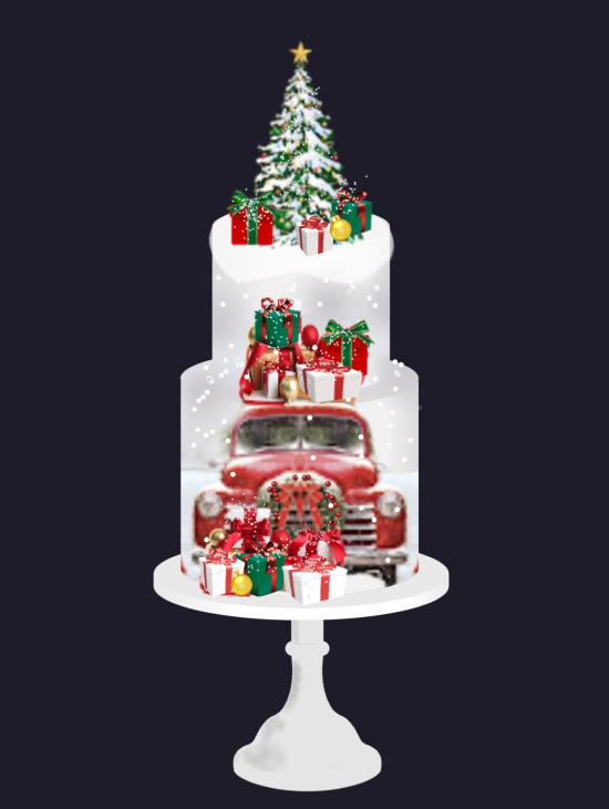 red christmas truck digital design 7