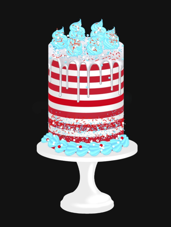 red white stripe and blue buttercream christmas digital design 7