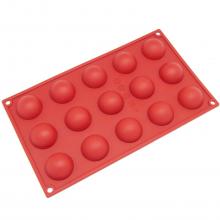 Freshware SM-100RD 15-Cavity Silicone Mini Half Sphere Mold