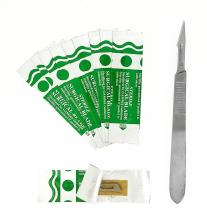 10 Sterile #11 Surgical Blades with Free #3 Scalpel Knife Handle