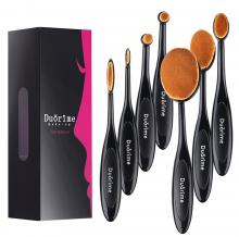 Duorime New 7pcs Black Oval Makeup Brush Set