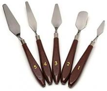 Studio 71 5-Piece Painting Knife Set – Versatile Stainless Steel and Wood Palette Paint Knife Set