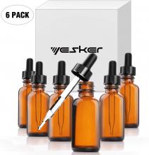 Yesker Amber Glass Bottles for Essential Oils with Glass Eye Dropper 30 ml (1oz)