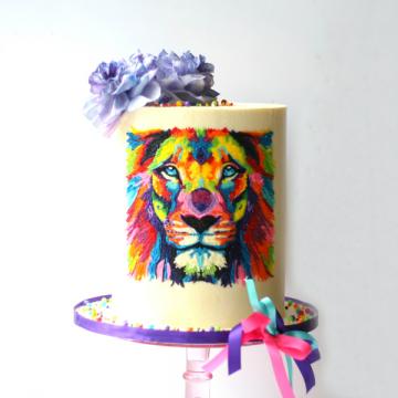 lion buttercream square
