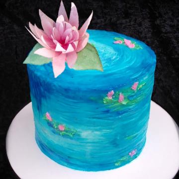 water lily pond cake sm sq