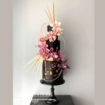 orchid on black by deborah green designs sm sq