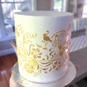 gold glitter stenciling sm sq